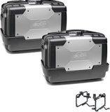 Valises Laterales Kgr46Pack2 + Supports Laterales Garda - Kappa Moto Compatible Avec Suzuki Dl 650 V-Strom L2 (2011-2016)