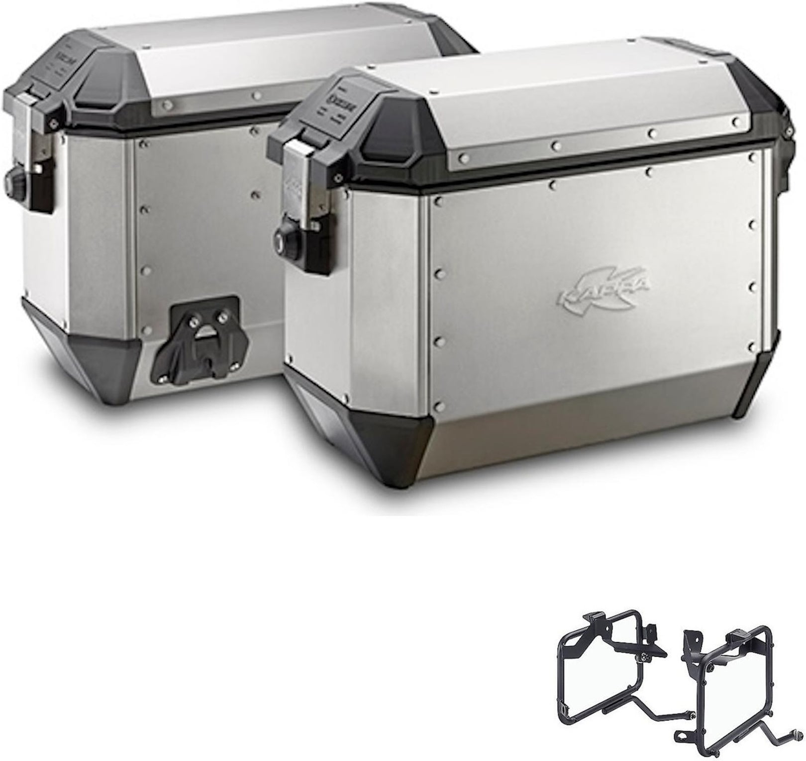 Side Cases Kms36Apack2 + Side Cases Holder K'Mission Aluminium - Kappa Moto Compatible With Triumph Bonneville T120 (2016-2023)