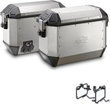 Side Cases Kms36Apack2 + Side Cases Holder K'Mission Aluminium - Kappa Moto Compatible With Bmw F 650 Gs (2008-2017)