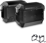 Side Cases Kms36Bpack2 + Side Cases Holder K'Mission Aluminium - Kappa Moto Compatible With Suzuki Gsf 650 Bandit - S (2007-2011)