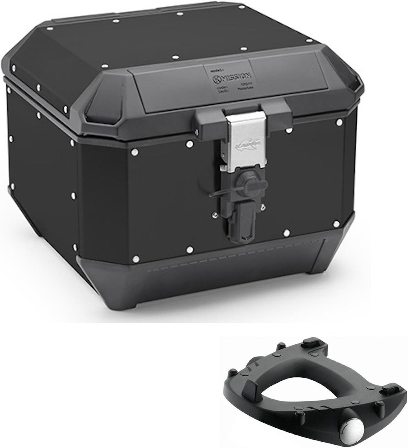 Top Case Kms44B + Rear Rack K'Mission Aluminium - Kappa Moto Compatible With Aprilia Tuareg 660 (2021-2023)