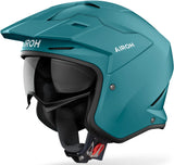 Casque Urban Pour Moto Airoh Kombakt - Ko102 Thermoplastic Hrt Vert Pétrole Mat Color Taille S