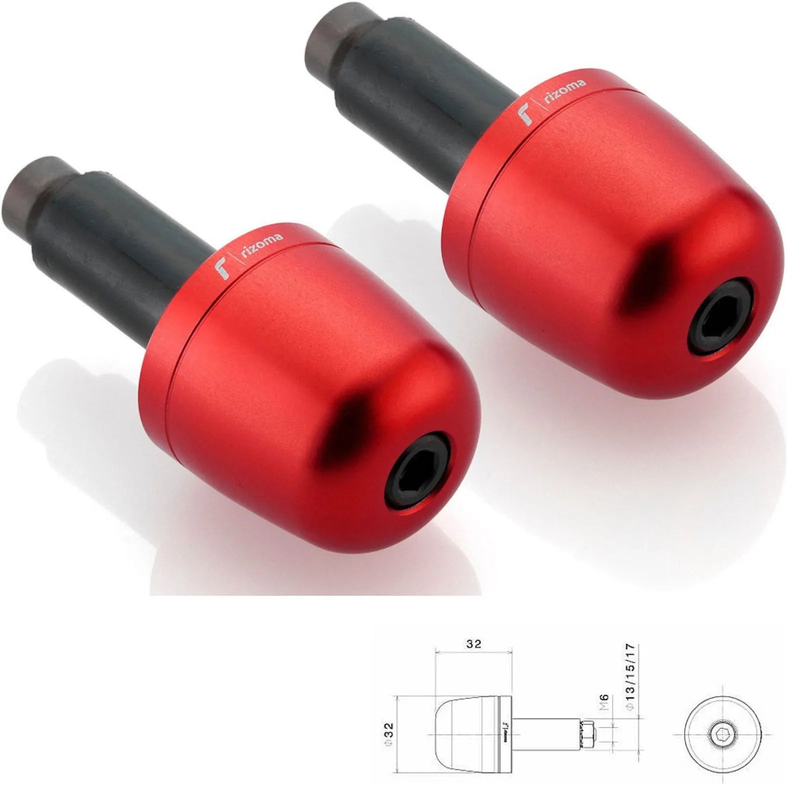 Couple Embouts Guidon Ma302R - Rizoma Compatible Avec Ducati Monster 1200 S (2017-2019)