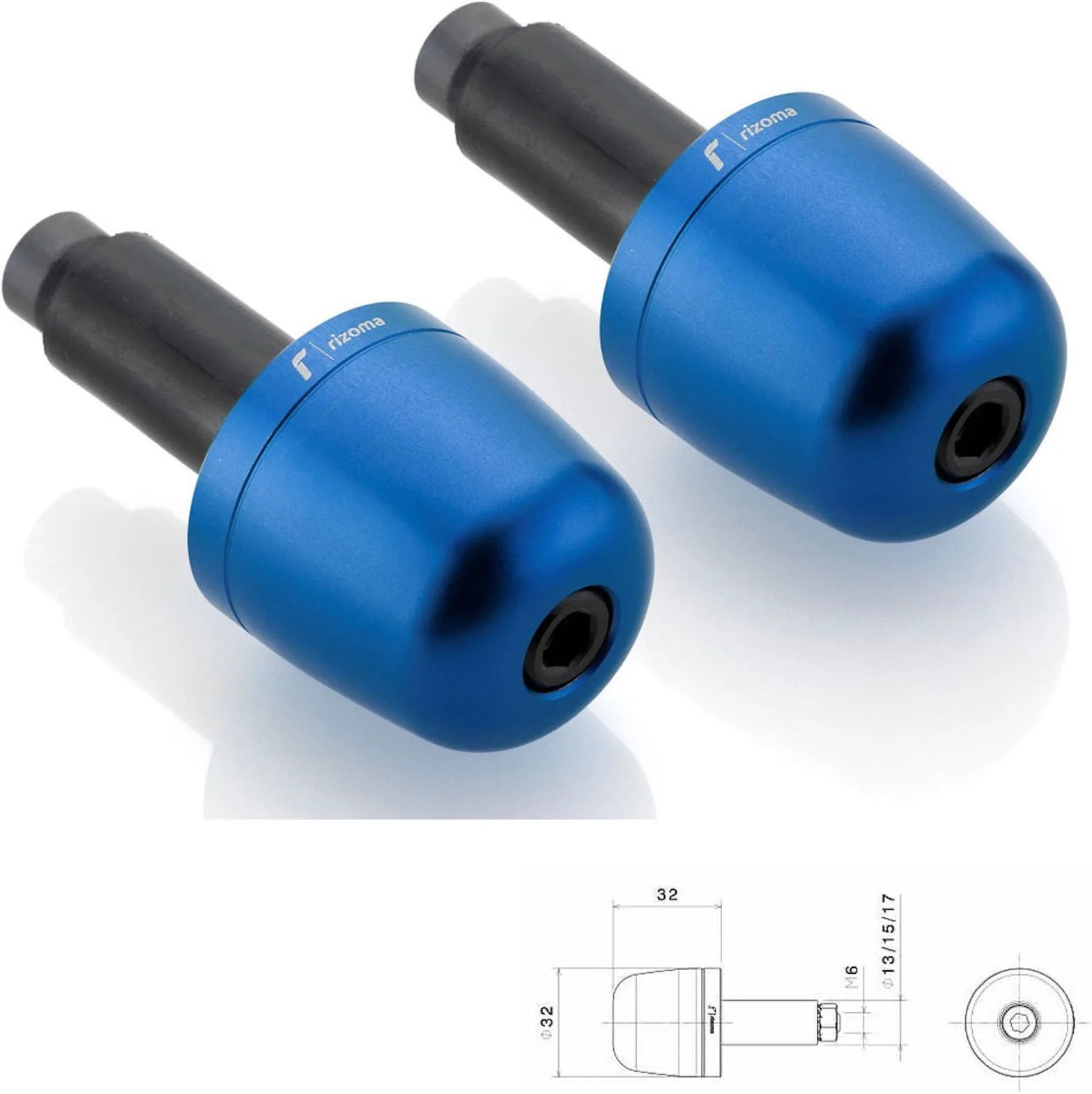 Couple Embouts Guidon Ma302U - Rizoma Compatible Avec Suzuki Gsr 600 (2006-2011)