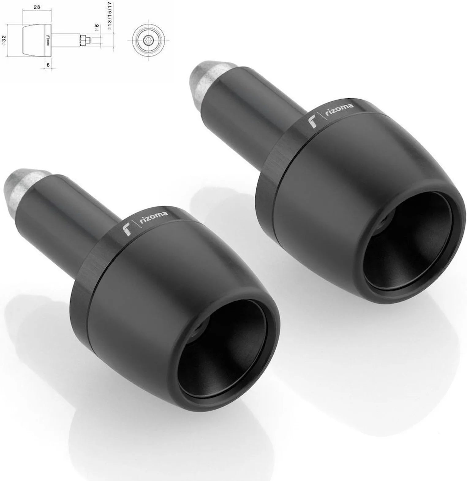 Couple Embouts Guidon Ma532B - Rizoma Compatible Avec Ducati Monster 1200 (2017-2019)