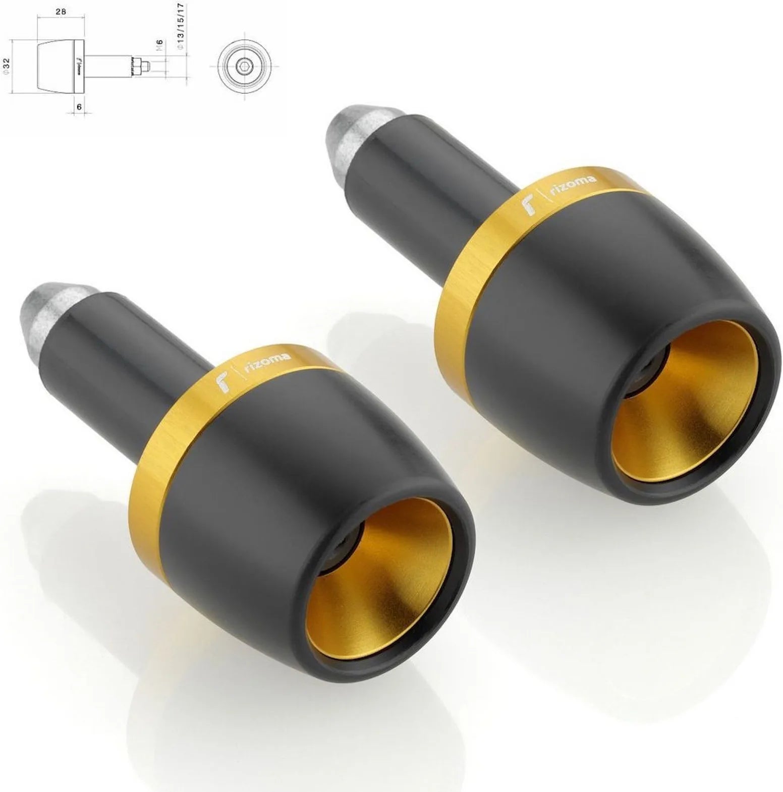 Couple Embouts Guidon Ma532G - Rizoma Compatible Avec Suzuki Gsr 750 (2010-2015)
