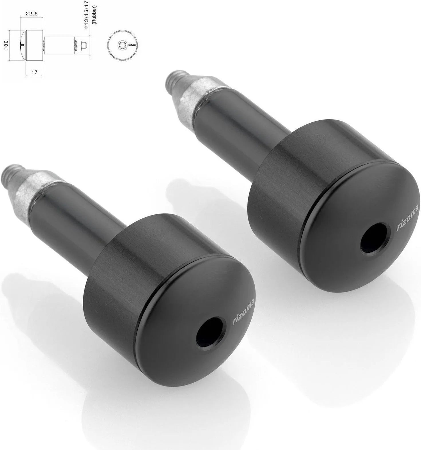 Couple Embouts Guidon Ma533B - Rizoma Compatible Avec Suzuki Gsr 750 (2010-2015)