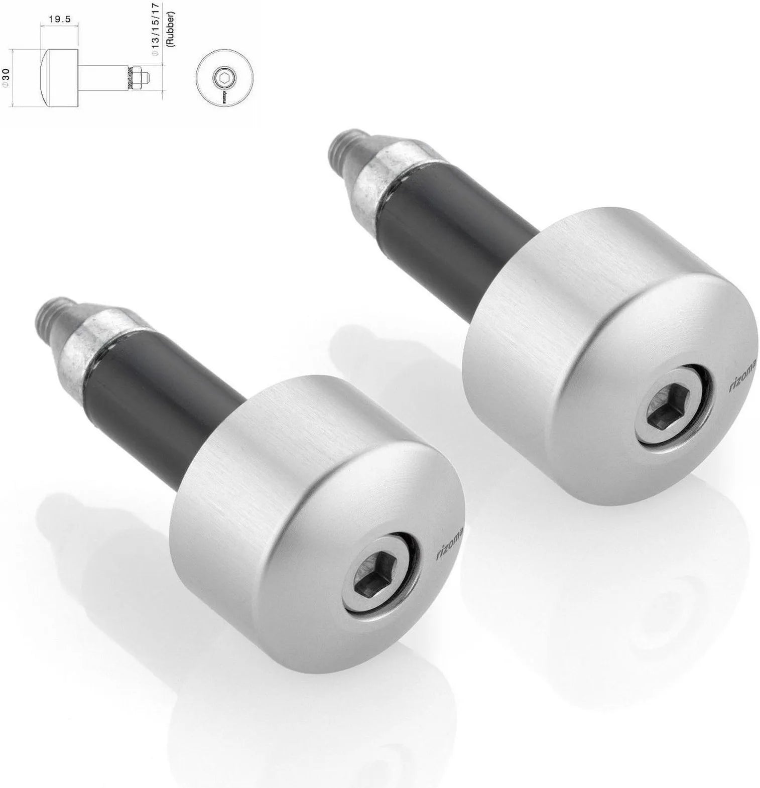 Couple Embouts Guidon Ma534A - Rizoma Compatible Avec Suzuki Gsr 750 (2010-2015)