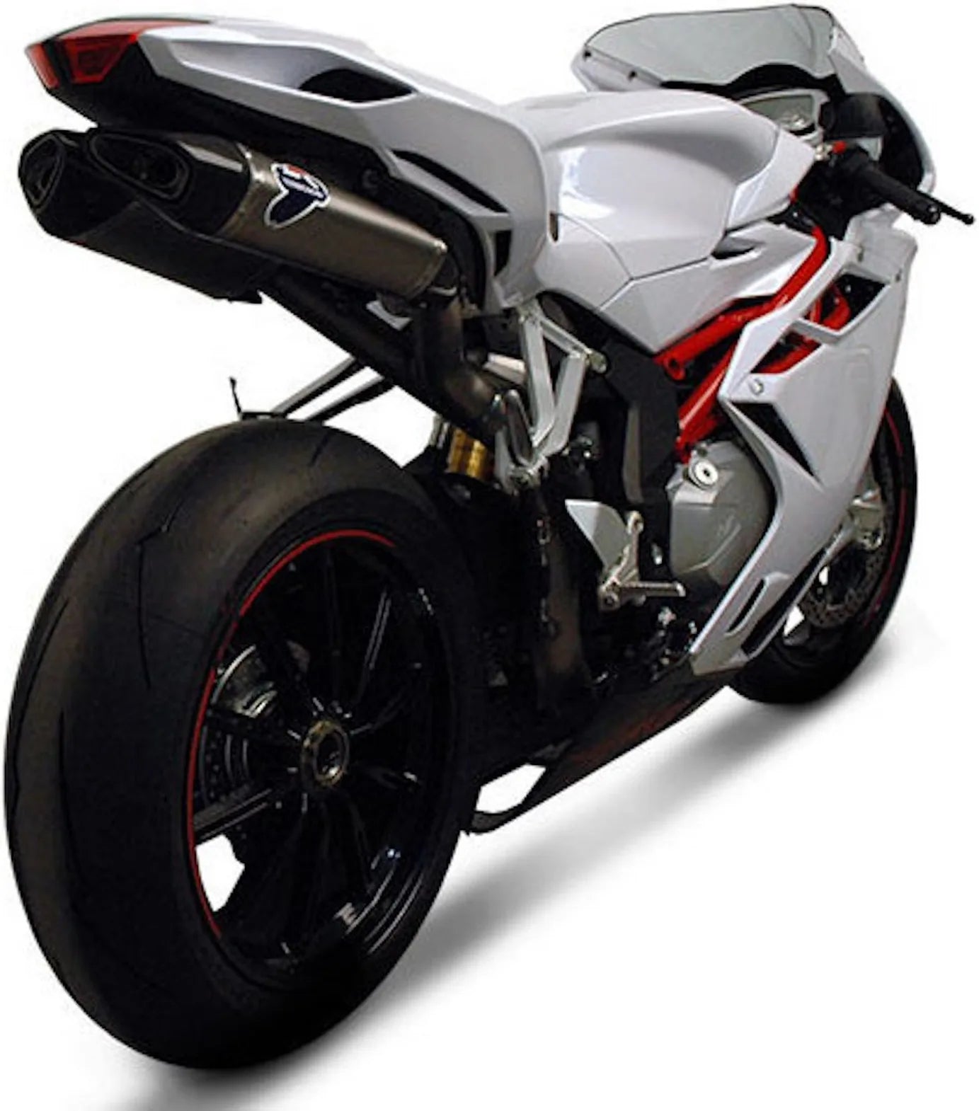 Système D'Échappement Complet Sans Homologation Acoustique Force Full Titanium Carbon Cap - Termignoni Compatible Avec Mv Agusta F4 (2012-2020)