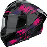 Full-Face Motorcycle Helmet Airoh Matryx - Mxre54 Composite Carbon Gloss Purple Reflex Size L