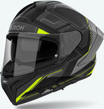 Casque Intégral Pour Moto Airoh Matryx - Mxrk31 Composite Carbon Jaune Mat Rocket Taille Xxl