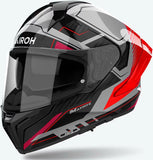 Casque Intégral Pour Moto Airoh Matryx - Mxrk55 Composite Carbon Rouge Gloss Rocket Taille Xxl