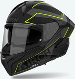 Casque Intégral Pour Moto Airoh Matryx - Mxse31 Composite Carbon Jaune Mat Sentinel Taille S