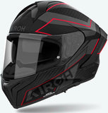 Casque Intégral Pour Moto Airoh Matryx - Mxse55 Composite Carbon Rouge Mat Sentinel Taille S