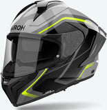 Casque Intégral Pour Moto Airoh Matryx - Mxw31 Composite Carbon Jaune Gloss Wide Taille Xs