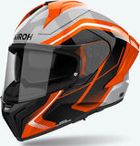 Casque Intégral Pour Moto Airoh Matryx - Mxw32 Composite Carbon Orange Gloss Wide Taille Xs