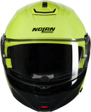 Flip-Up Travelling Motorcycle Helmet Nolan N100-6 Green Impulso / Black Mivedi 329 Size M