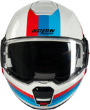 Casque Modulable Travelling Pour Moto Nolan N120-1 Blanc / Bleu / Rouge Lineo 347 Taille Xs
