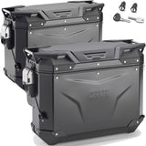 Monokey Cam-Side Trekker Outback Evo Smart Black Aluminium Side Cases + Locks - 70 Lt Trekker Outback Evo Smart Aluminium - Givi Compatible With Yamaha Tracer 9 - Gt - Gt+ (2025)