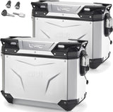 Monokey Cam-Side Trekker Outback Evo Smart Anodized Aluminium Side Cases + Locks - 74 Lt Trekker Outback Evo Smart Anodized Aluminium - Givi Compatible With Bmw F 700 Gs (2013-2017)