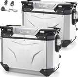 Valises Laterales Monokey Cam-Side Trekker Outback Evo Smart Aluminium Anodisé + Serrure 74 Lt Trekker Outback Evo Smart Aluminium Anodisé - Givi Compatible Avec Ktm 1290 Super Adventure S (2021-2024)