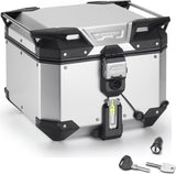 Monokey Trekker Outback Evo Smart Anodized Aluminium Top Case - 42 Lt Trekker Outback Evo Smart Anodized Aluminium - Givi Compatible With Suzuki An 250 - 400 Burgman (2003-2006)