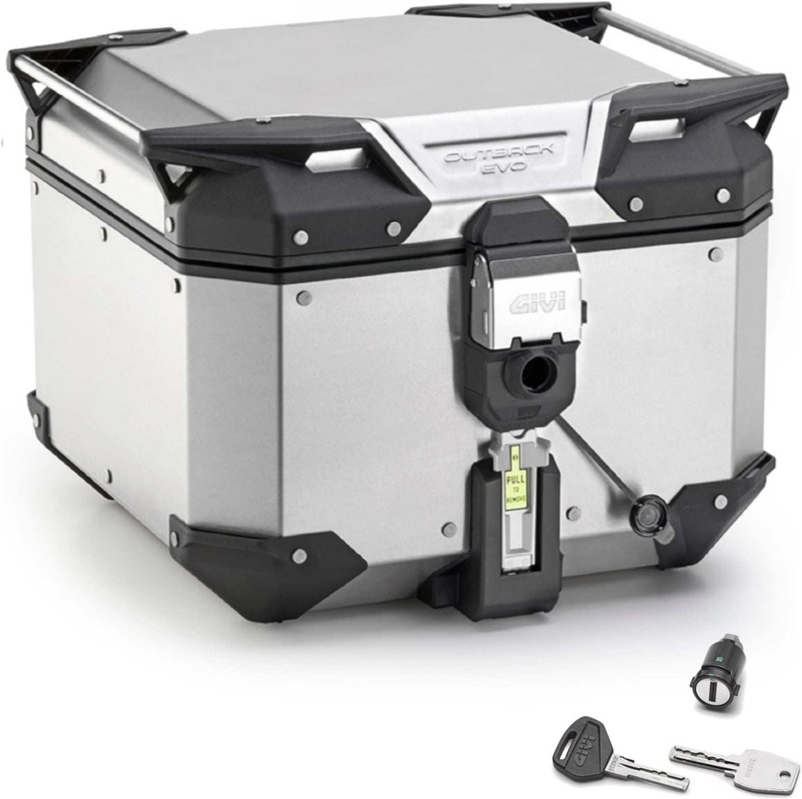 Monokey Trekker Outback Evo Smart Aluminium Top Case - 42 Lt Trekker Outback Evo Smart Aluminium - Givi Compatible With Sym Max Sym 400 (2021-2024)