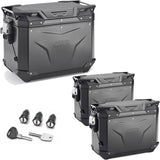 Top Case + Valises Laterales Trekker Outback Evo Smart Aluminium Noir 116 Lt Trekker Outback Evo Smart Aluminium - Givi Compatible Avec Honda Crf 1000 L Africa Twin Adventure Sports (2018-2019)
