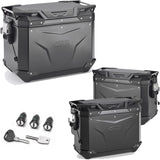 Top Case + Valises Laterales Trekker Outback Evo Smart Aluminium Noir Dx Évidée 119 Lt Trekker Outback Evo Smart Aluminium - Givi Compatible Avec Benelli Trk 702 X (2023-2024)