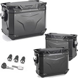 Top Case + Valises Laterales Trekker Outback Evo Smart Aluminium Noir Dx Évidée 126 Lt Trekker Outback Evo Smart Aluminium - Givi Compatible Avec Benelli Trk 702 (2023-2024)