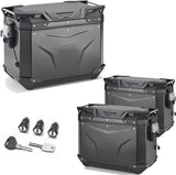 Trekker Outback Evo Smart Aluminium Black Top Case + Side Cases - 130 Lt Trekker Outback Evo Smart Aluminium - Givi Compatible With Honda Nc 750 X (2016-2020)