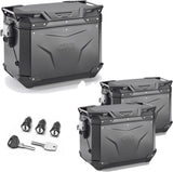 Trekker Outback Evo Smart Aluminium Black Top Case + Side Cases - 138 Lt Trekker Outback Evo Smart Aluminium - Givi Compatible With Honda Crf 1000 L Africa Twin Adventure Sports (2018-2019)