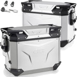 Monokey Cam-Side Trekker Outback Evo Smart Anodized Aluminium Side Cases + Locks - 84 Lt Givi Trekker Outback Evo Smart Anodized Aluminium Silber Size 44+40 = 84 Lt.
