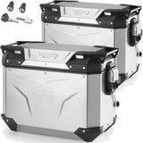 Monokey Cam-Side Trekker Outback Evo Smart Anodized Aluminium Side Cases + Locks - 88 Lt Trekker Outback Evo Smart Anodized Aluminium - Givi Compatible With Bmw F 800 Gs (2024)