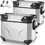 Valises Laterales Monokey Cam-Side Trekker Outback Evo Smart Aluminium Anodisé + Serrure 88 Lt Trekker Outback Evo Smart Aluminium Anodisé - Givi Compatible Avec Ktm 1190 Adventure - R (2013-2016)