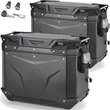 Valises Laterales Monokey Cam-Side Trekker Outback Evo Smart Aluminium Noir + Serrure 88 Lt Trekker Outback Evo Smart Aluminium - Givi Compatible Avec Ktm 1050 Adventure (2015-2016)
