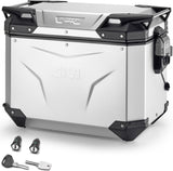 Monokey Cam-Side Trekker Outback Evo Smart Anodized Aluminium Left Side Case + Lock - 48 Lt Givi Trekker Outback Evo Smart Anodized Aluminium Silber Size 48 Lt.