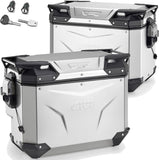 Monokey Cam-Side Trekker Outback Evo Smart Aluminium Side Cases + Locks - R Recessed 88 Lt Givi Trekker Outback Evo Smart Aluminium Silber Size 48+40 = 88 Lt.