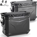 Monokey Cam-Side Trekker Outback Evo Smart Black Aluminium Side Cases + Locks - R Recessed 88 Lt Givi Trekker Outback Evo Smart Aluminium Black Size 48+40 = 88 Lt.