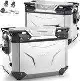 Monokey Cam-Side Trekker Outback Evo Smart Anodized Aluminium Side Cases + Locks - 96 Lt Trekker Outback Evo Smart Anodized Aluminium - Givi Compatible With Ktm 890 Adventure (2023-2025)