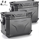 Valises Laterales Monokey Cam-Side Trekker Outback Evo Smart Aluminium Noir + Serrure 96 Lt Trekker Outback Evo Smart Aluminium - Givi Compatible Avec Ktm 890 Adventure (2021-2022)