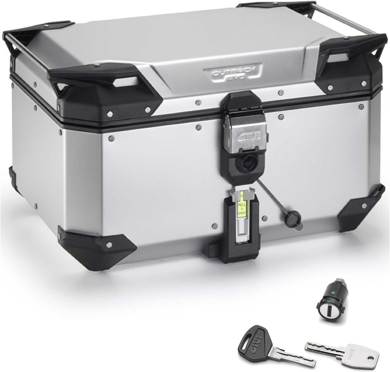 Monokey Trekker Outback Evo Smart Anodized Aluminium Top Case - 58 Lt Trekker Outback Evo Smart Anodized Aluminium - Givi Compatible With Niu Nqix 150 - 300 (2025)