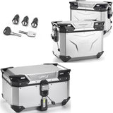Trekker Outback Evo Smart Anodized Aluminium Top Case + Side Cases - 154 Lt Trekker Outback Evo Smart Anodized Aluminium - Givi Compatible With Honda Nc 750 S (2016-2020)