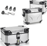 Top Case + Valises Laterales Trekker Outback Evo Smart Aluminium Dx Évidée 146 Lt Trekker Outback Evo Smart Aluminium - Givi Compatible Avec Benelli Trk 702 (2023-2024)