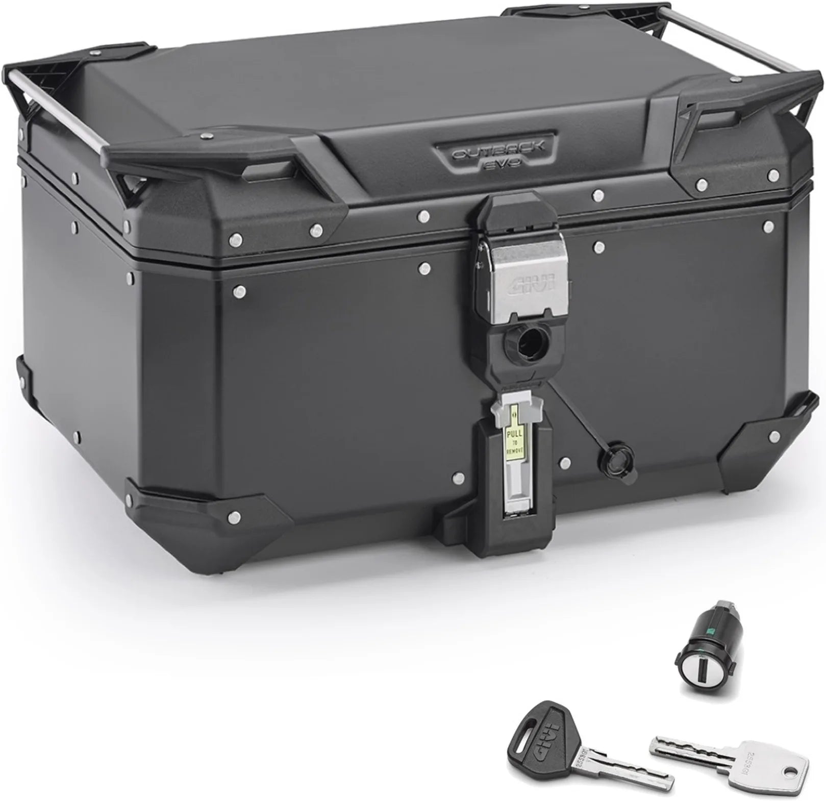 Top Case Monokey Trekker Outback Evo Smart Aluminium Noir 58 Lt 6Kg Trekker Outback Evo Smart Aluminium - Givi Compatible Avec Ktm 1290 Super Adventure T (2017)