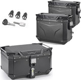 Top Case + Valises Laterales Trekker Outback Evo Smart Aluminium Noir 146 Lt Trekker Outback Evo Smart Aluminium - Givi Compatible Avec Honda Nc 750 S (2016-2020)