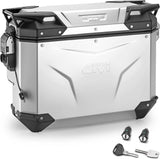 Valise Lateral Droite Évidée Monokey Cam-Side Trekker Outback Evo Smart Aluminium Anodisé + Serrure 33 Lt Givi Trekker Outback Evo Smart Aluminium Anodisé Plata Taille 33 Lt.