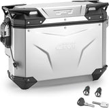 Recessed Monokey Cam-Side Trekker Outback Evo Smart Aluminium Right Side Case + Lock - 33 Lt Givi Trekker Outback Evo Smart Aluminium Silber Size 33 Lt.