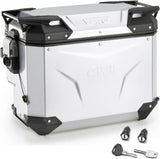 Valise Lateral Droite Évidée Monokey Cam-Side Trekker Outback Evo Smart Aluminium Anodisé + Serrure 40 Lt Givi Trekker Outback Evo Smart Aluminium Anodisé Plata Taille 40 Lt.