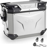Recessed Monokey Cam-Side Trekker Outback Evo Smart Aluminium Right Side Case + Lock - 40 Lt Givi Trekker Outback Evo Smart Aluminium Silber Size 40 Lt.